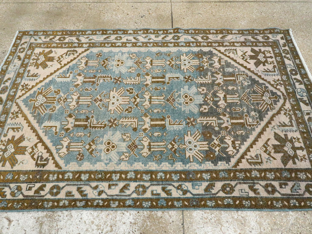 Vintage Persian Malayer Accent Rug, No.28659 - Gsblank