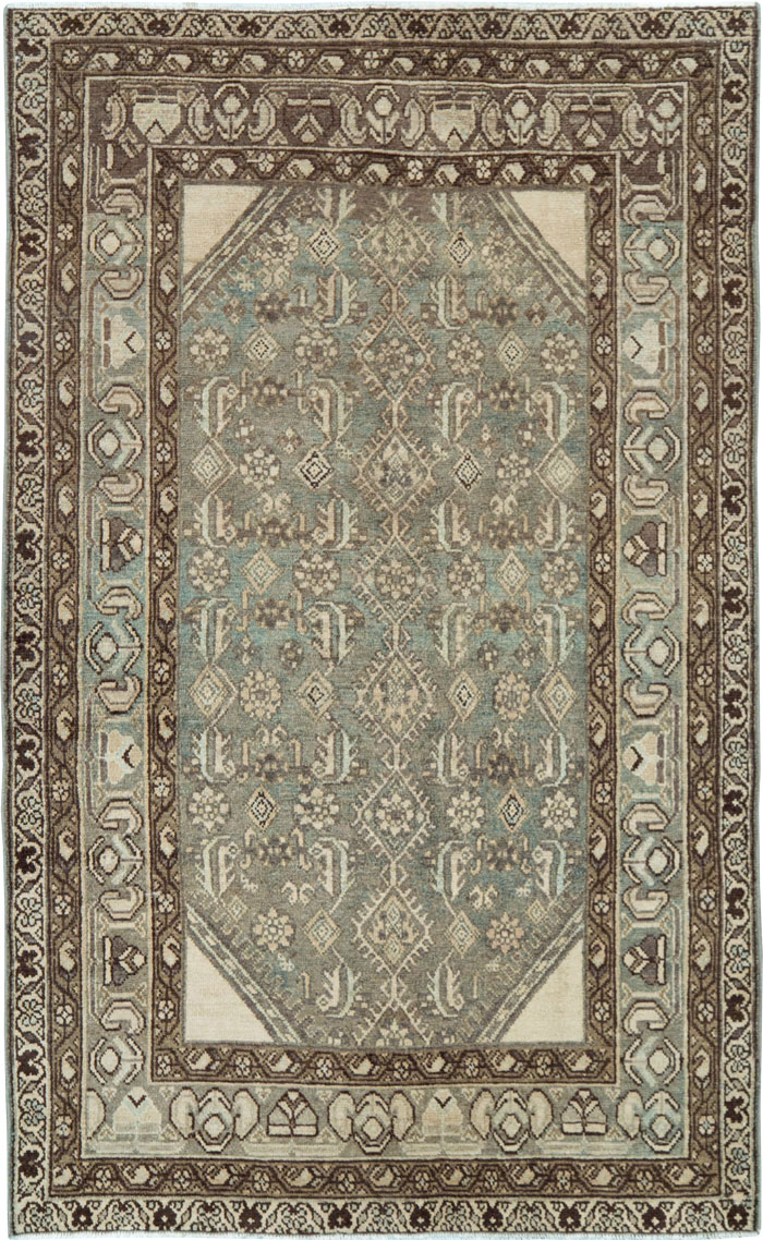 Vintage Persian Malayer Throw Rug, No.28661 - Gsblank