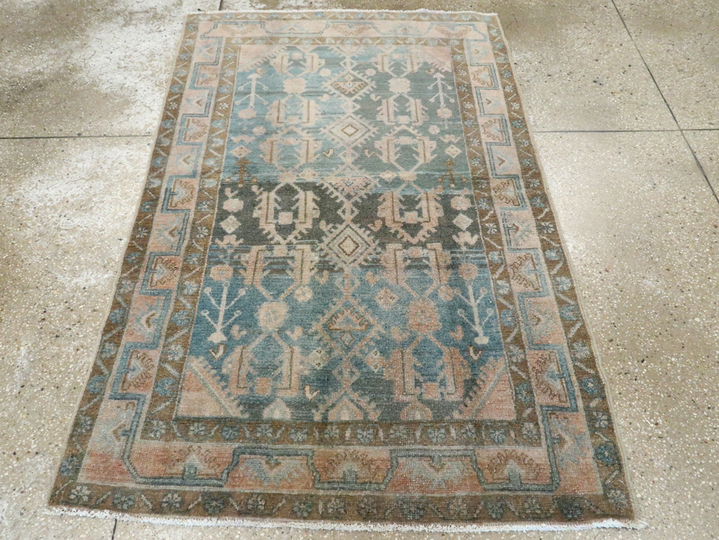 Vintage Persian Malayer Throw Rug, No.28665 - Gsblank