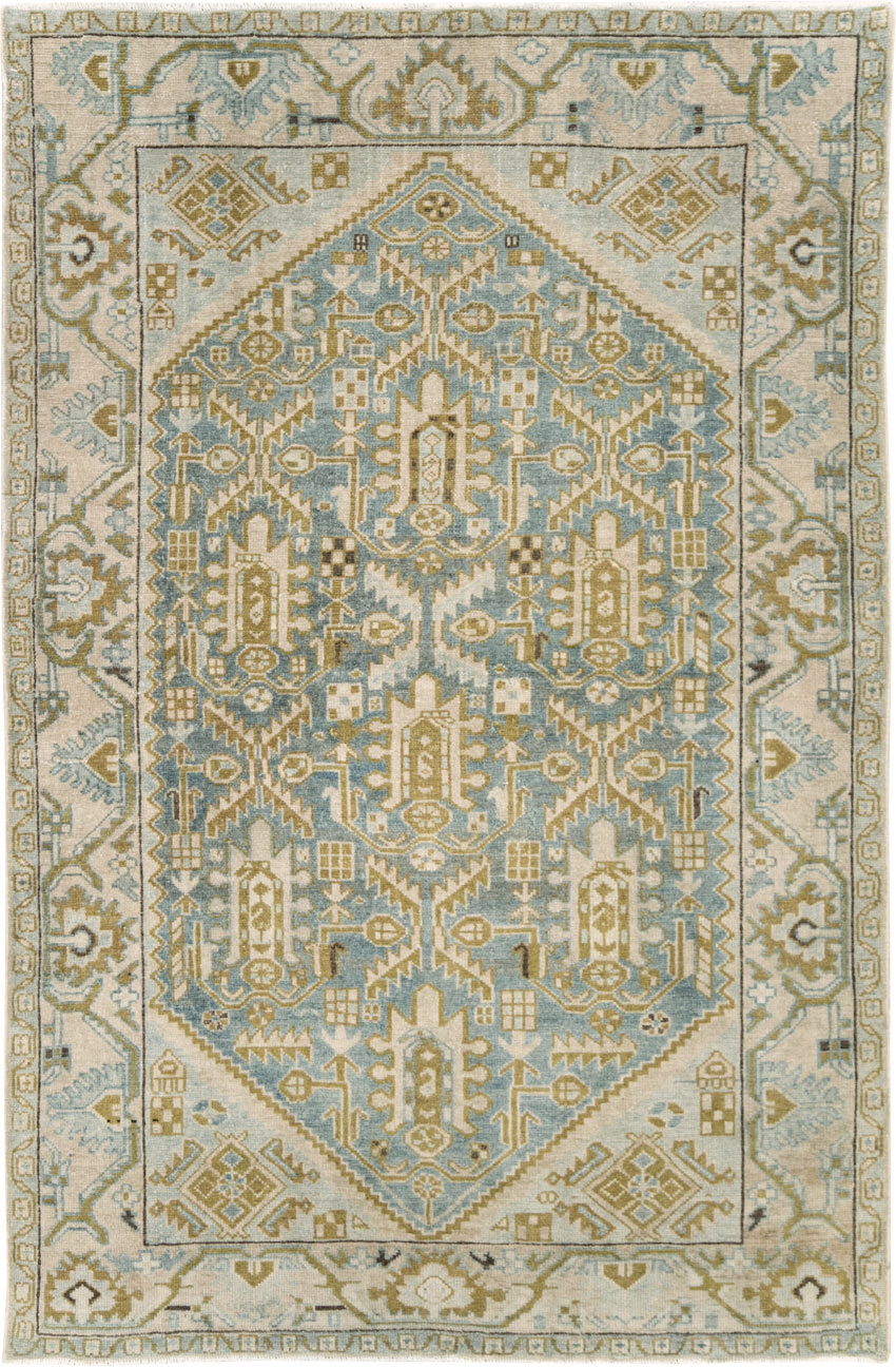 Vintage Persian Malayer Accent Rug, No.28763 - Gsblank