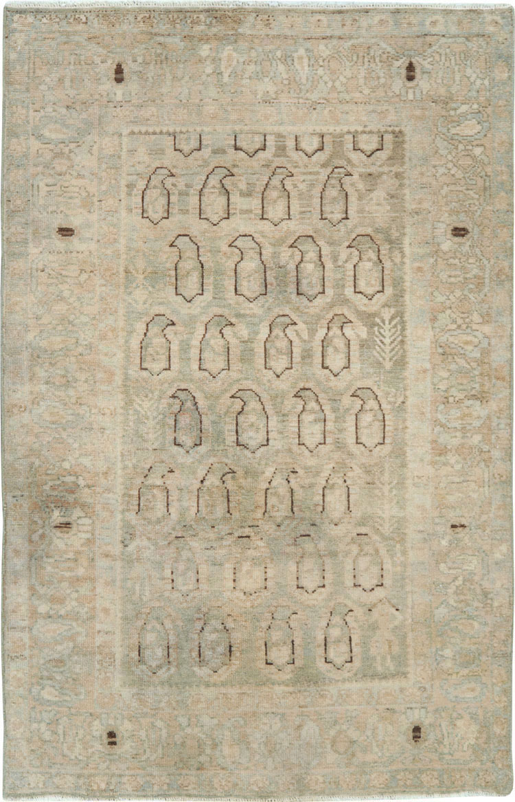 Vintage Persian Malayer Throw Rug, No.28765 - Gsblank