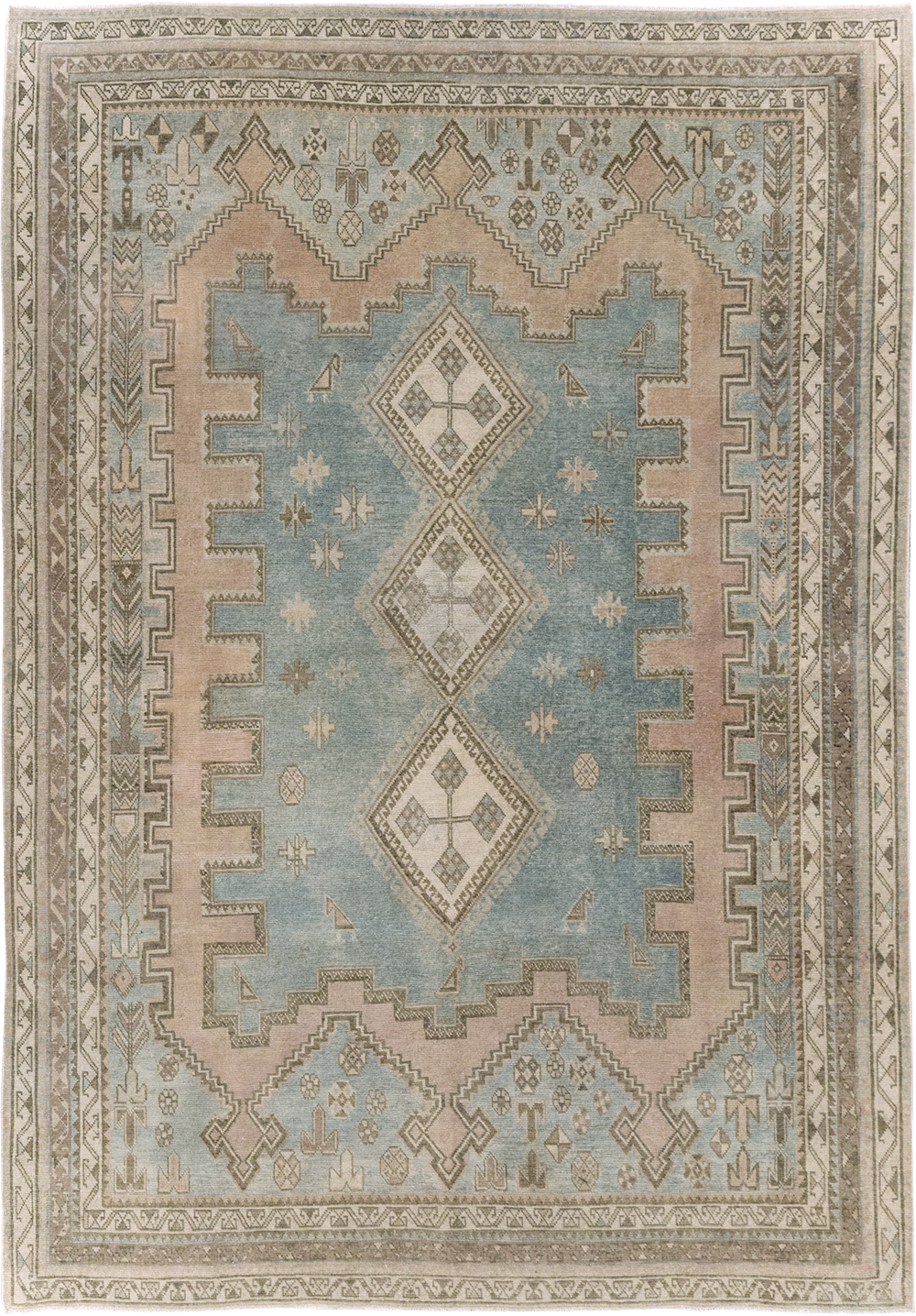 Vintage Persian Afshar Accent Rug, No.28777 - Gsblank