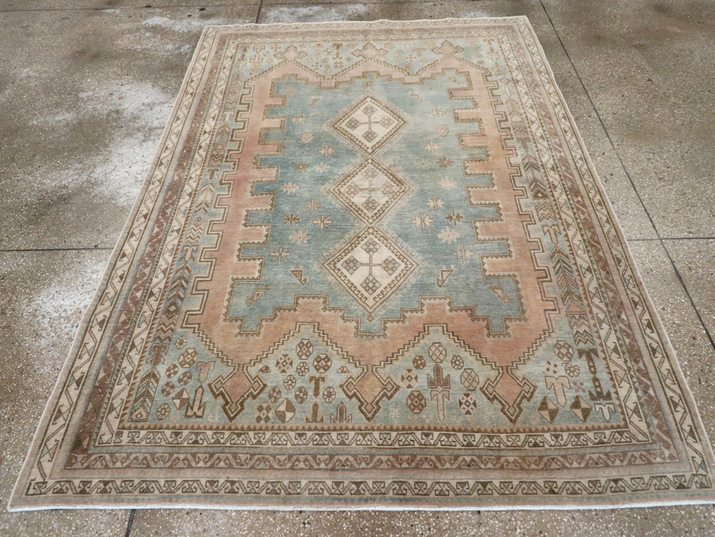Vintage Persian Afshar Accent Rug, No.28777 - Gsblank