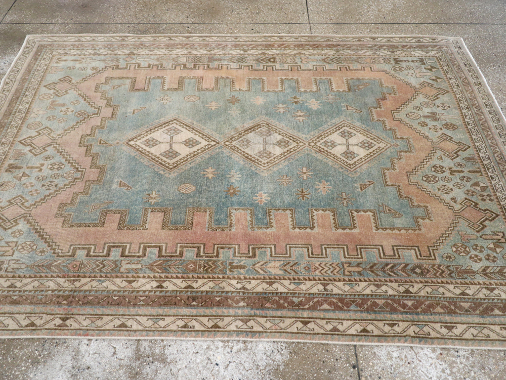 Vintage Persian Afshar Accent Rug, No.28777 - Gsblank