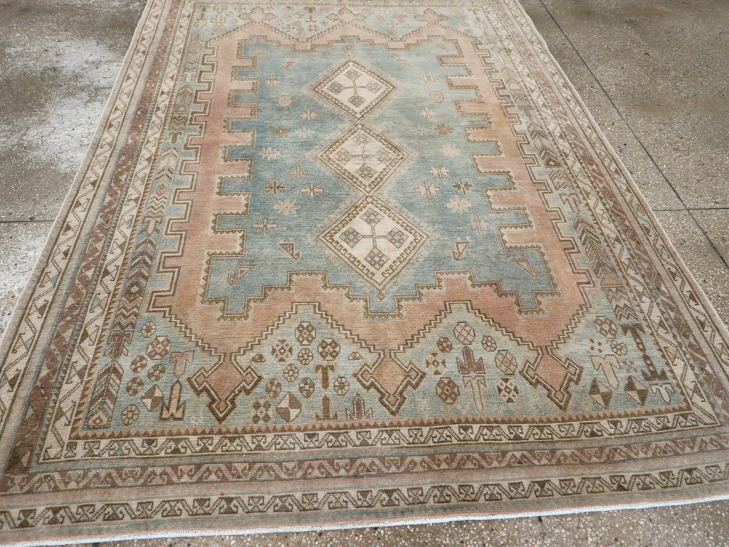 Vintage Persian Afshar Accent Rug, No.28777 - Gsblank
