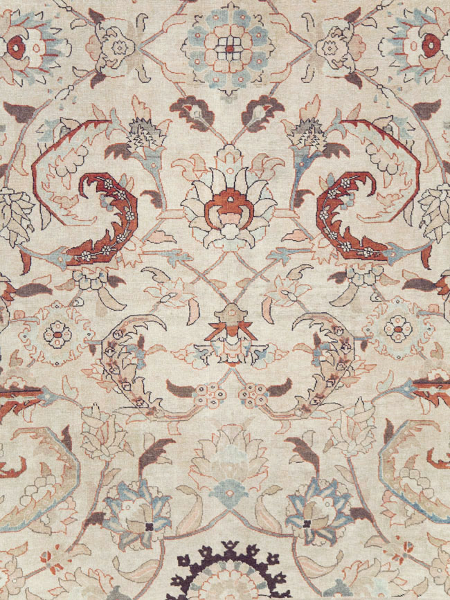 Antique Persian Tabriz Room Size Carpet, No.28783 - Gsblank