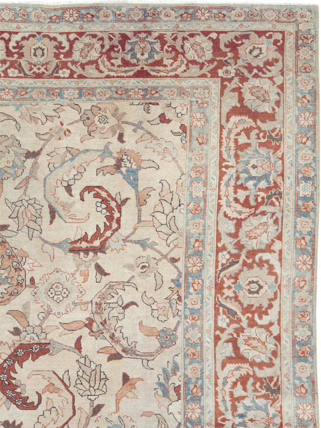 Antique Persian Tabriz Room Size Carpet, No.28783 - Gsblank