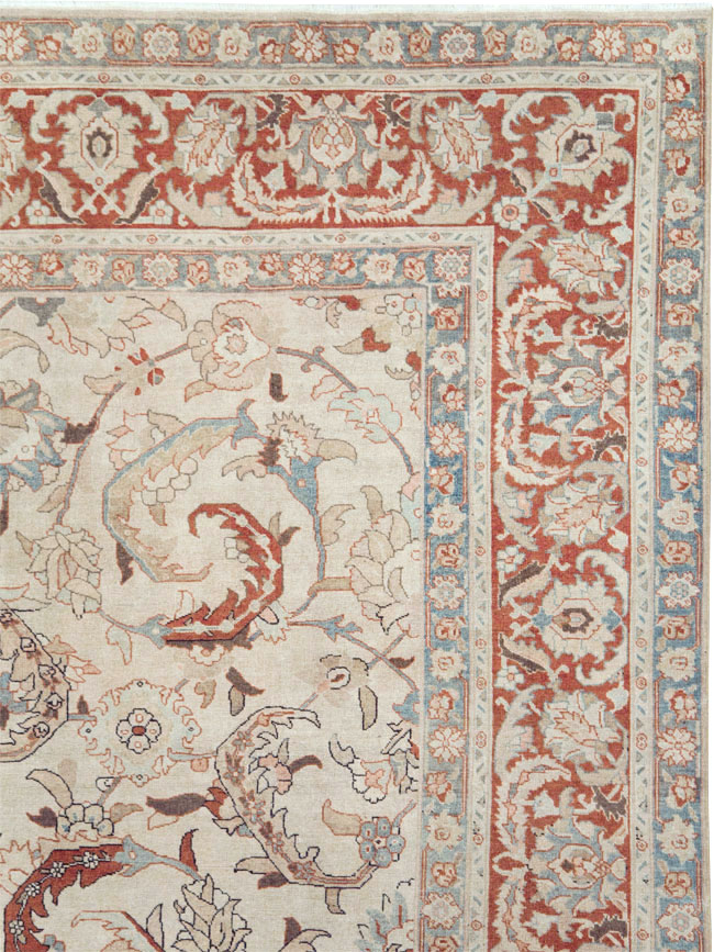 Antique Persian Tabriz Room Size Carpet, No.28783 - Gsblank