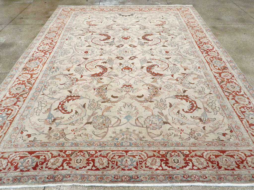 Antique Persian Tabriz Room Size Carpet, No.28783 - Gsblank