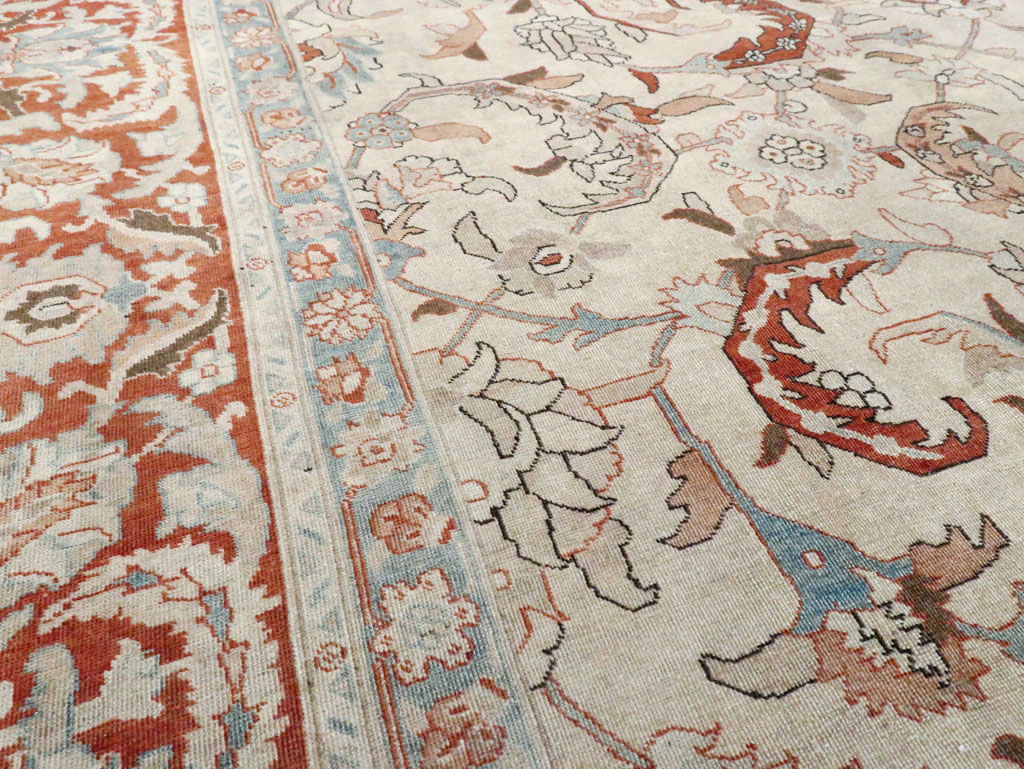 Antique Persian Tabriz Room Size Carpet, No.28783 - Gsblank