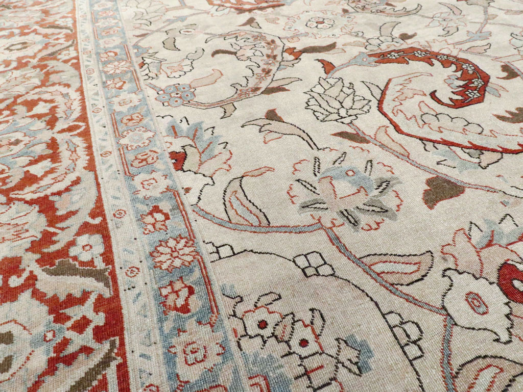 Antique Persian Tabriz Room Size Carpet, No.28783 - Gsblank