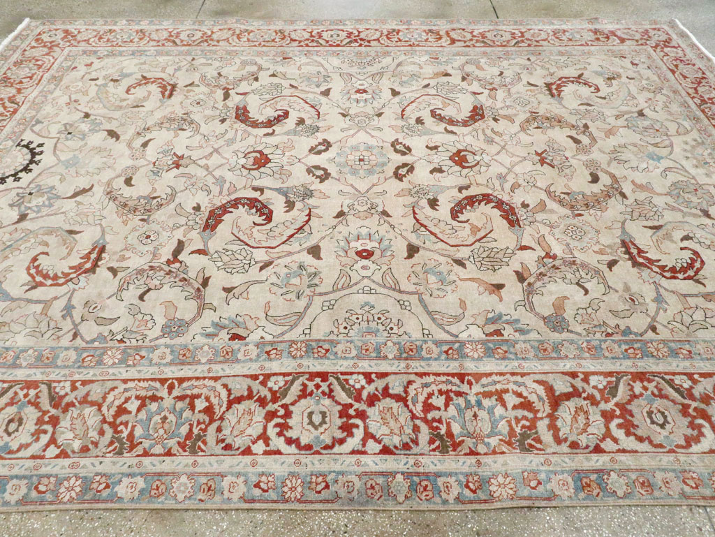 Antique Persian Tabriz Room Size Carpet, No.28783 - Gsblank