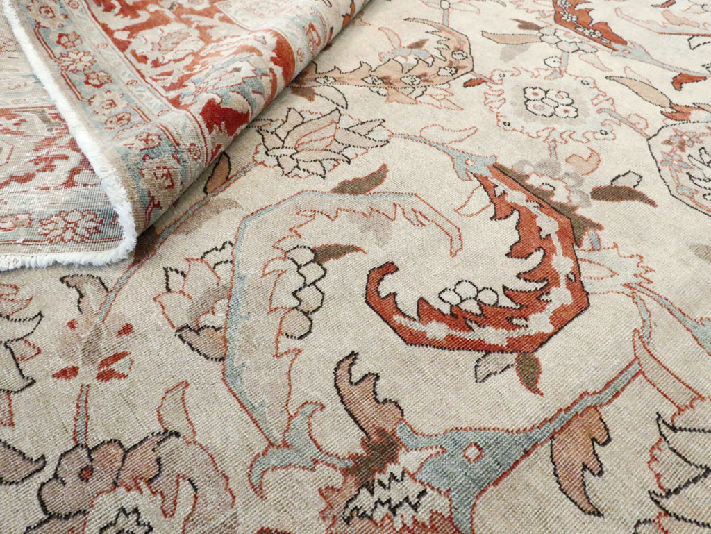 Antique Persian Tabriz Room Size Carpet, No.28783 - Gsblank