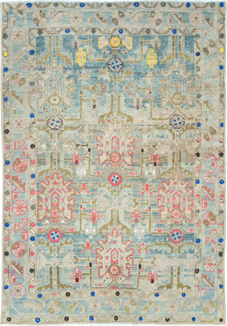 Vintage Persian Malayer Throw Rug, No.28796 - Gsblank