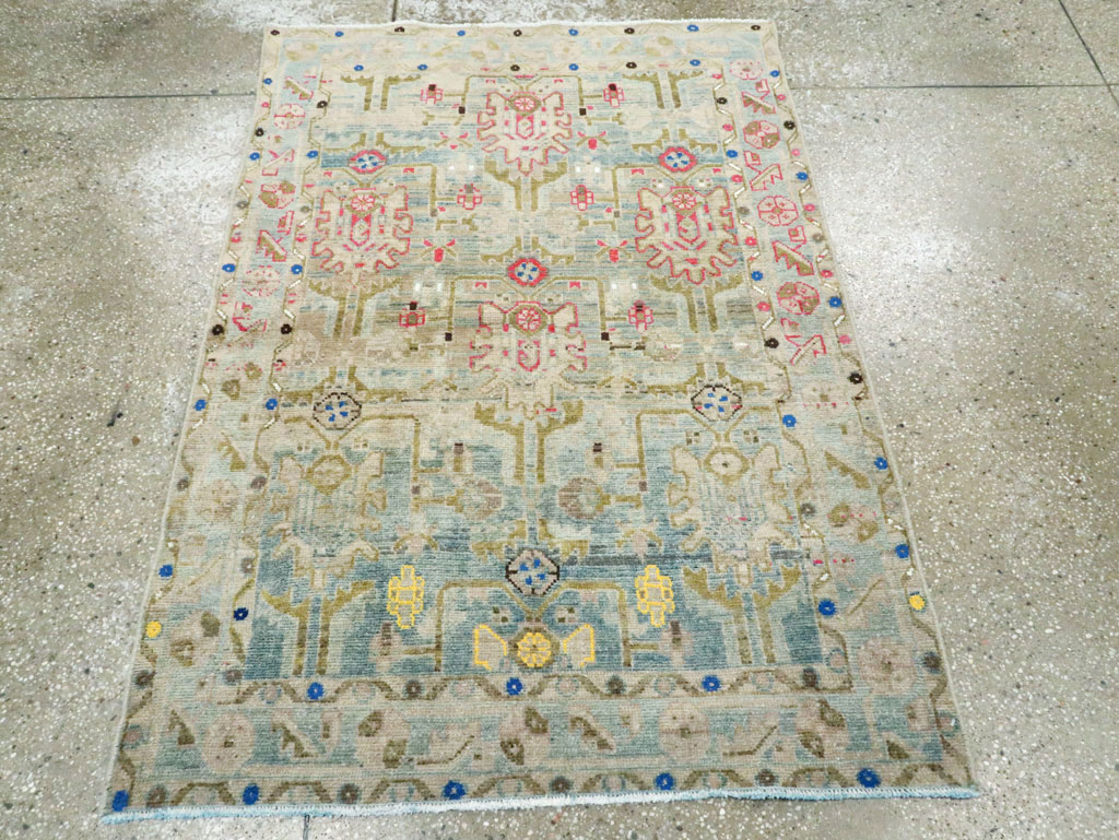 Vintage Persian Malayer Throw Rug, No.28796 - Gsblank
