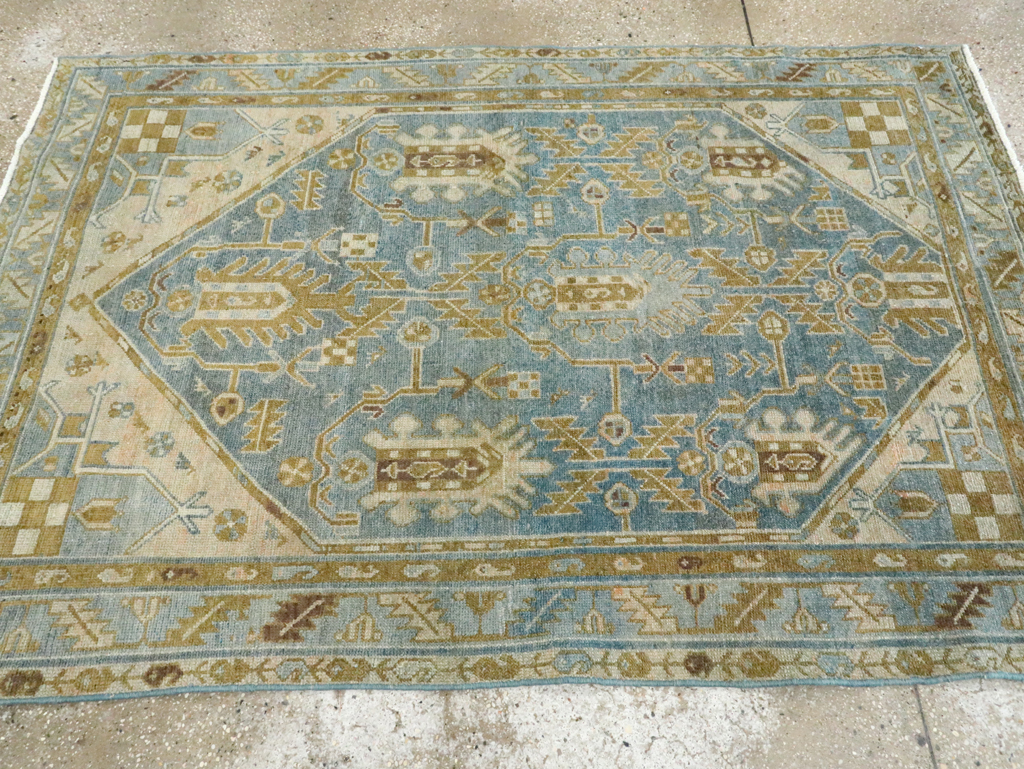 Vintage Persian Malayer Accent Rug, No.28804 - Gsblank
