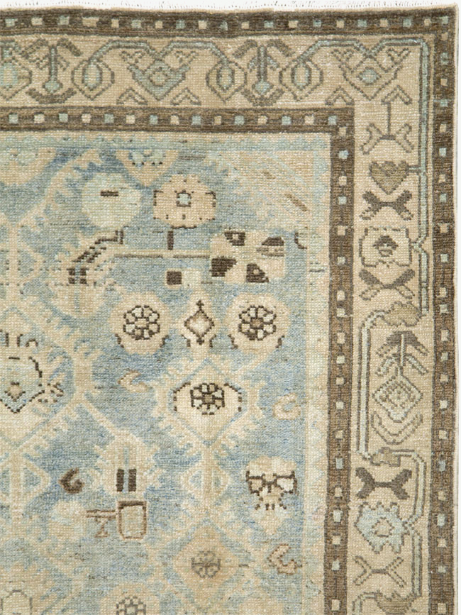 Vintage Persian Malayer Throw Rug, No.28823 - Gsblank
