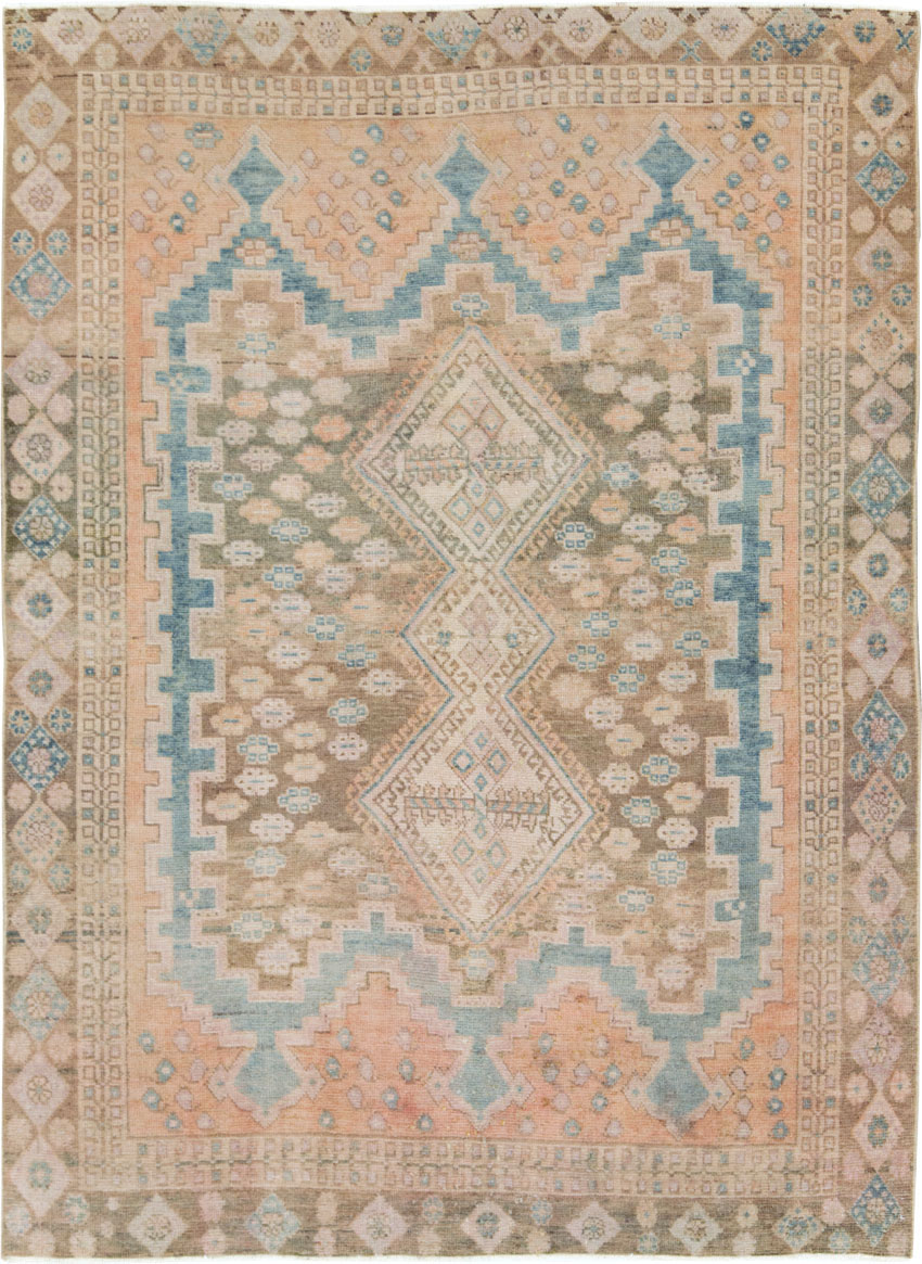 Vintage Persian Afshar Accent Rug, No.28846 - Gsblank