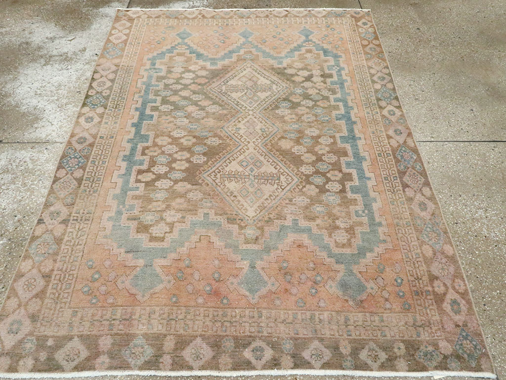 Vintage Persian Afshar Accent Rug, No.28846 - Gsblank