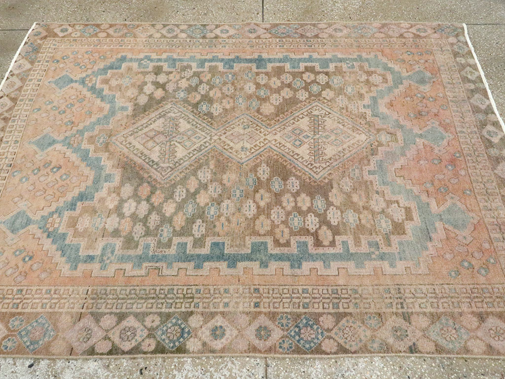 Vintage Persian Afshar Accent Rug, No.28846 - Gsblank