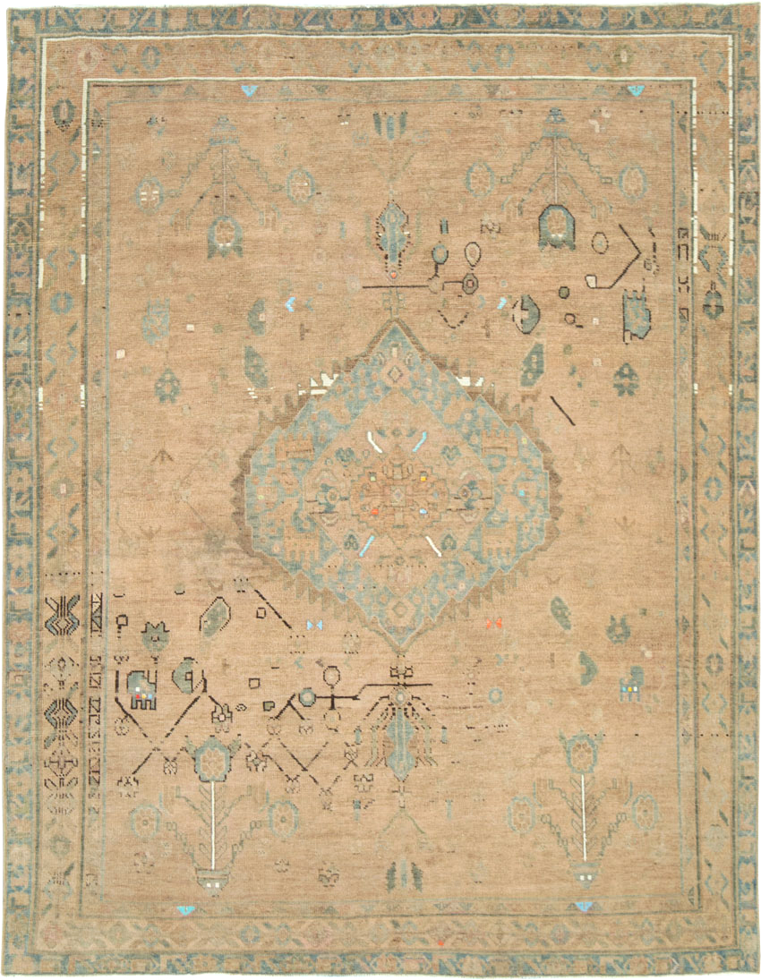 Vintage Persian Afshar Accent Rug, No.28849 - Gsblank