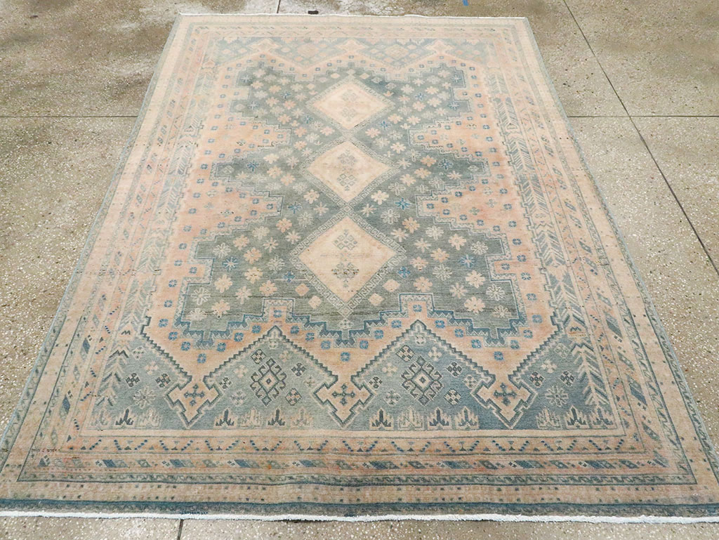 Vintage Persian Afshar Accent Rug, No.28858 - Gsblank