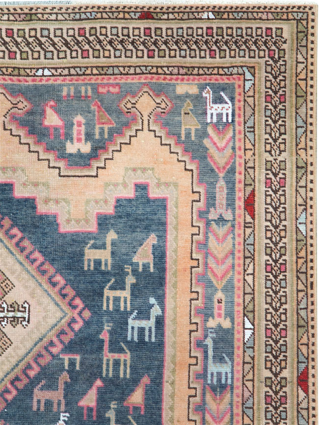 Vintage Persian Afshar Accent Rug, No.28862 - Gsblank