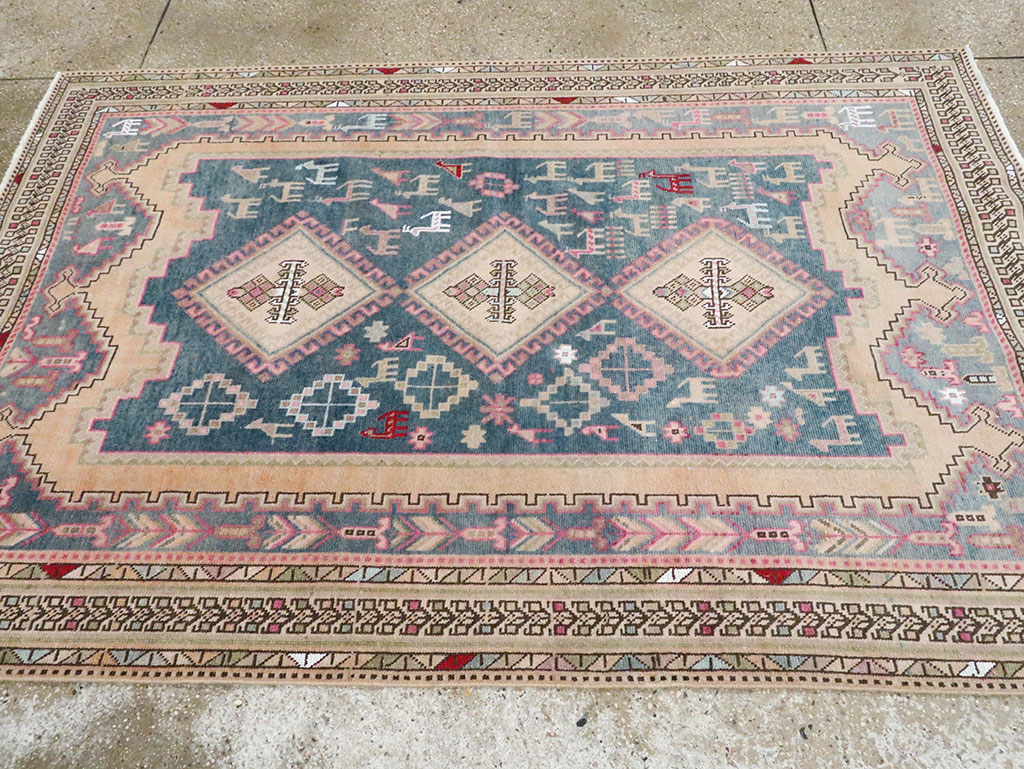 Vintage Persian Afshar Accent Rug, No.28862 - Gsblank