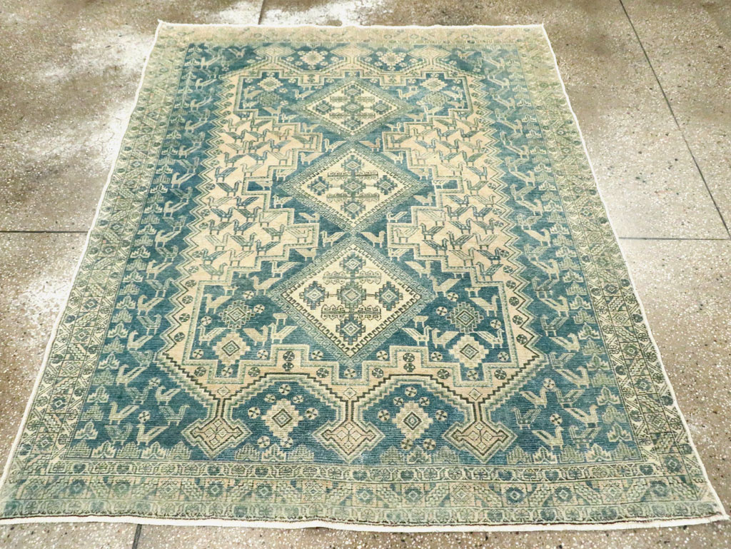 Vintage Persian Afshar Accent Rug, No.28874 - Gsblank