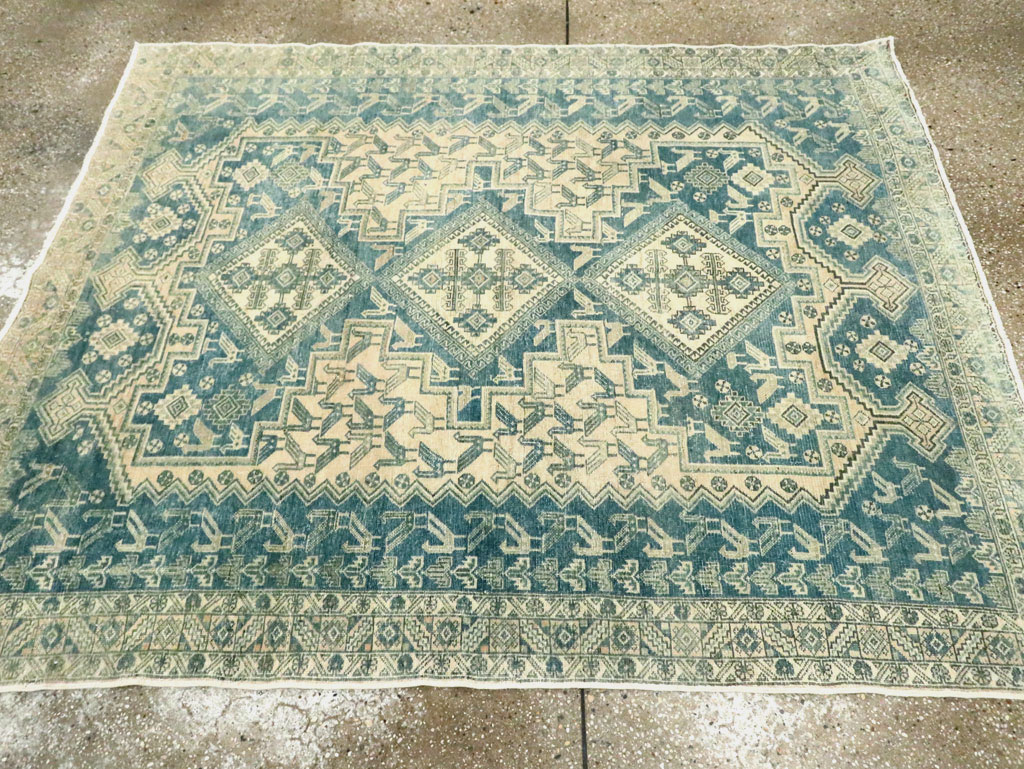 Vintage Persian Afshar Accent Rug, No.28874 - Gsblank