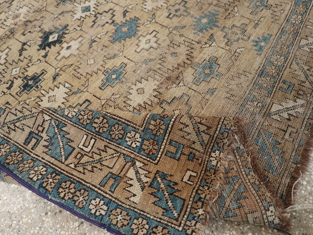 Distressed Antique Caucasian Shirvan Square Accent Rug, No.28894 - Gsblank