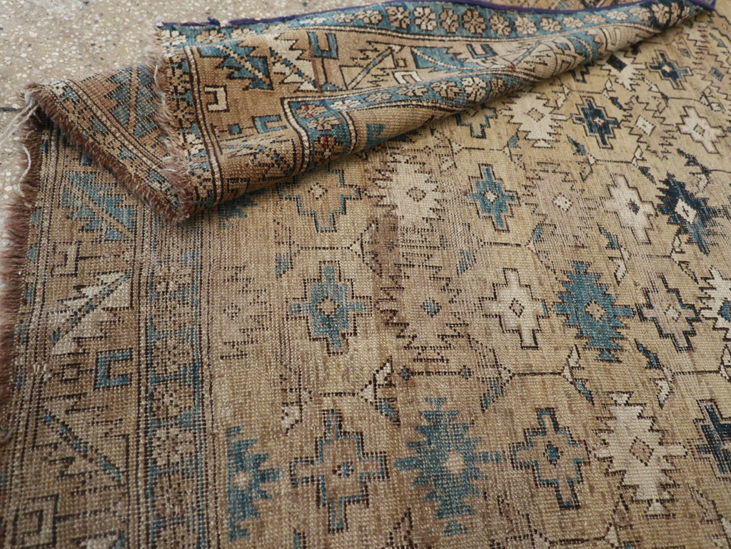 Distressed Antique Caucasian Shirvan Square Accent Rug, No.28894 - Gsblank