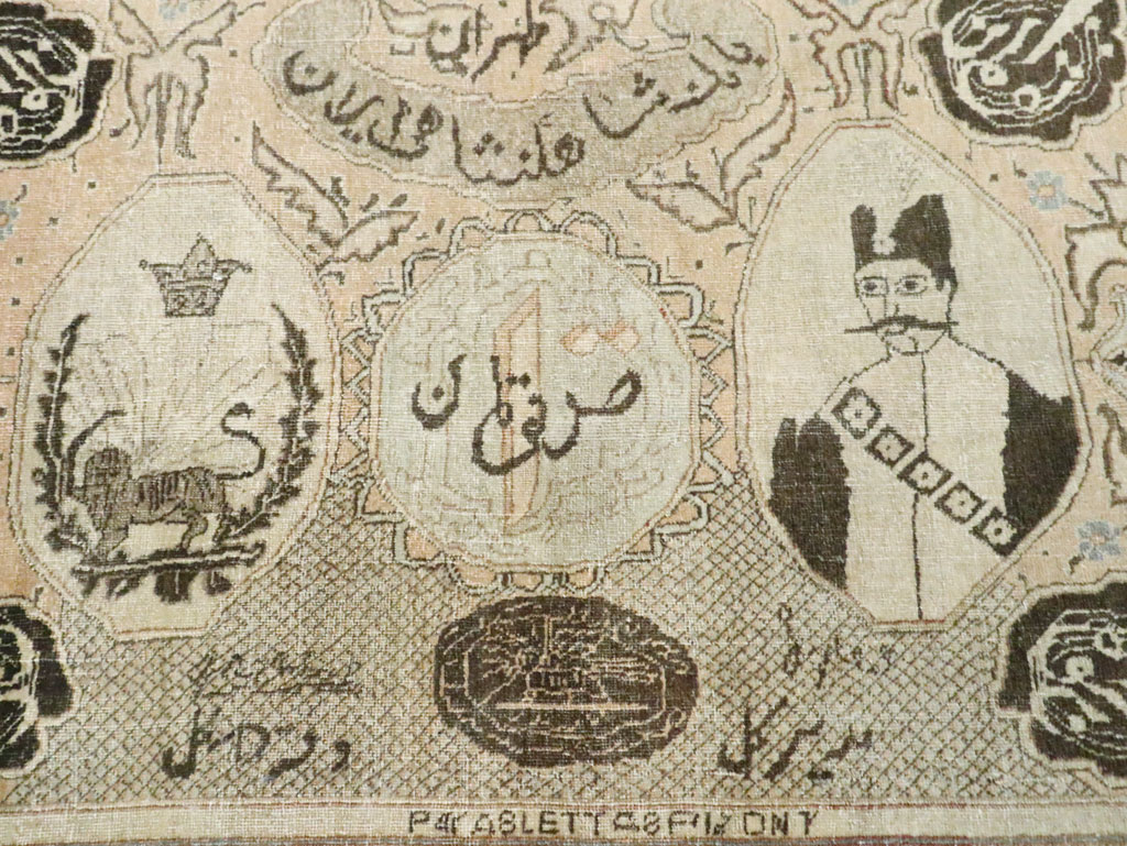 Antique Persian Tabriz Pictorial Rug, No.28901 - Gsblank