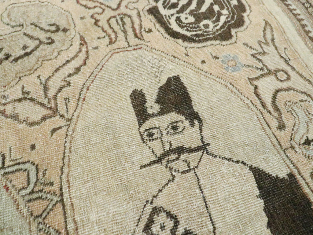 Antique Persian Tabriz Pictorial Rug, No.28901 - Gsblank