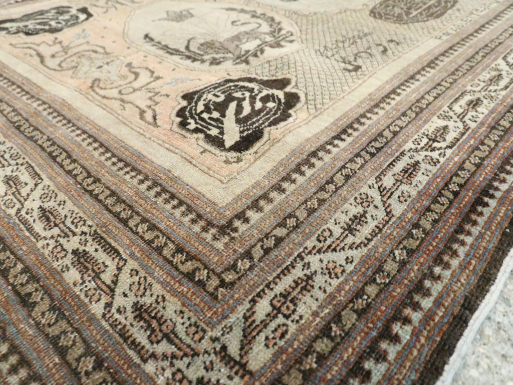 Antique Persian Tabriz Pictorial Rug, No.28901 - Gsblank