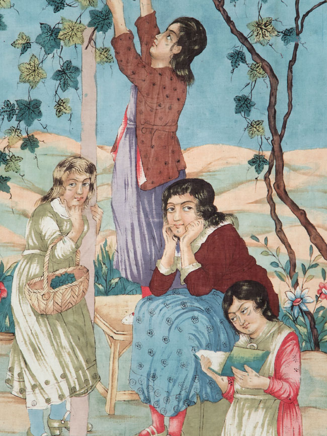 Vintage Persian Isfahan Ghalamkari Textile, No.28904 - Gsblank