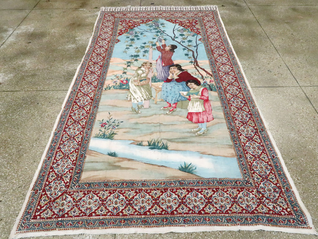 Vintage Persian Isfahan Ghalamkari Textile, No.28904 - Gsblank