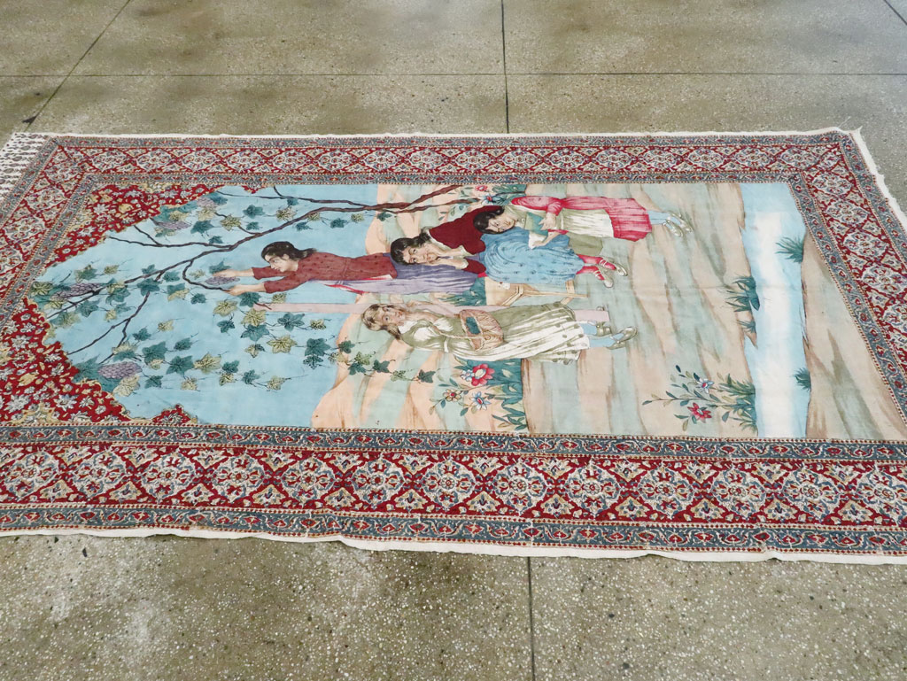 Vintage Persian Isfahan Ghalamkari Textile, No.28904 - Gsblank