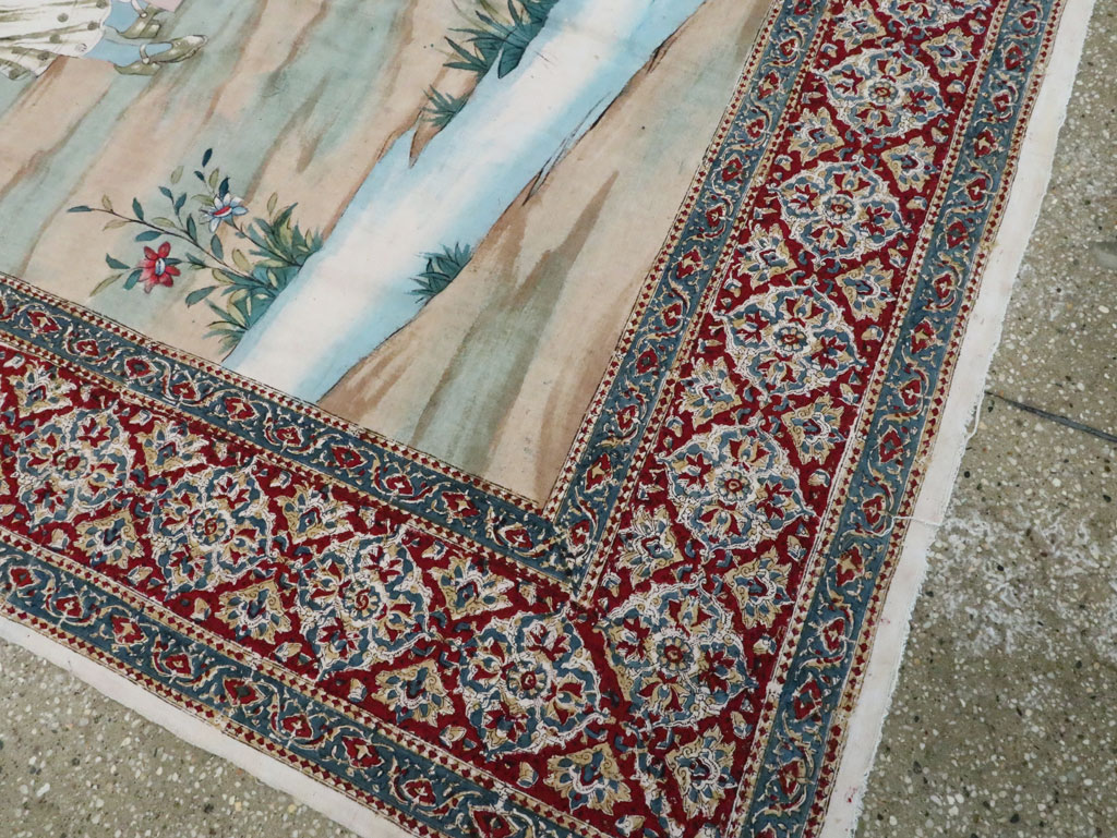 Vintage Persian Isfahan Ghalamkari Textile, No.28904 - Gsblank