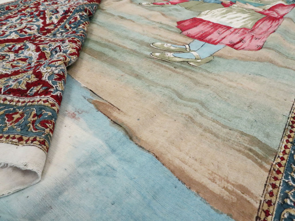 Vintage Persian Isfahan Ghalamkari Textile, No.28904 - Gsblank