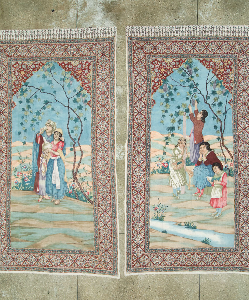 Vintage Persian Isfahan Ghalamkari Textile, No.28904 - Gsblank
