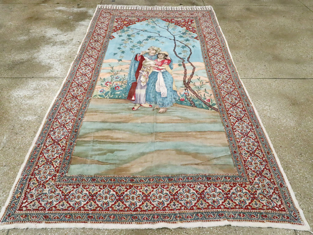 Vintage Persian Isfahan Ghalamkari Textile, No.28905 - Gsblank