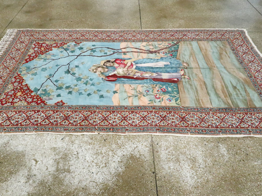 Vintage Persian Isfahan Ghalamkari Textile, No.28905 - Gsblank