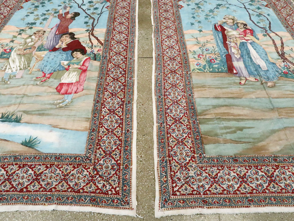 Vintage Persian Isfahan Ghalamkari Textile, No.28905 - Gsblank