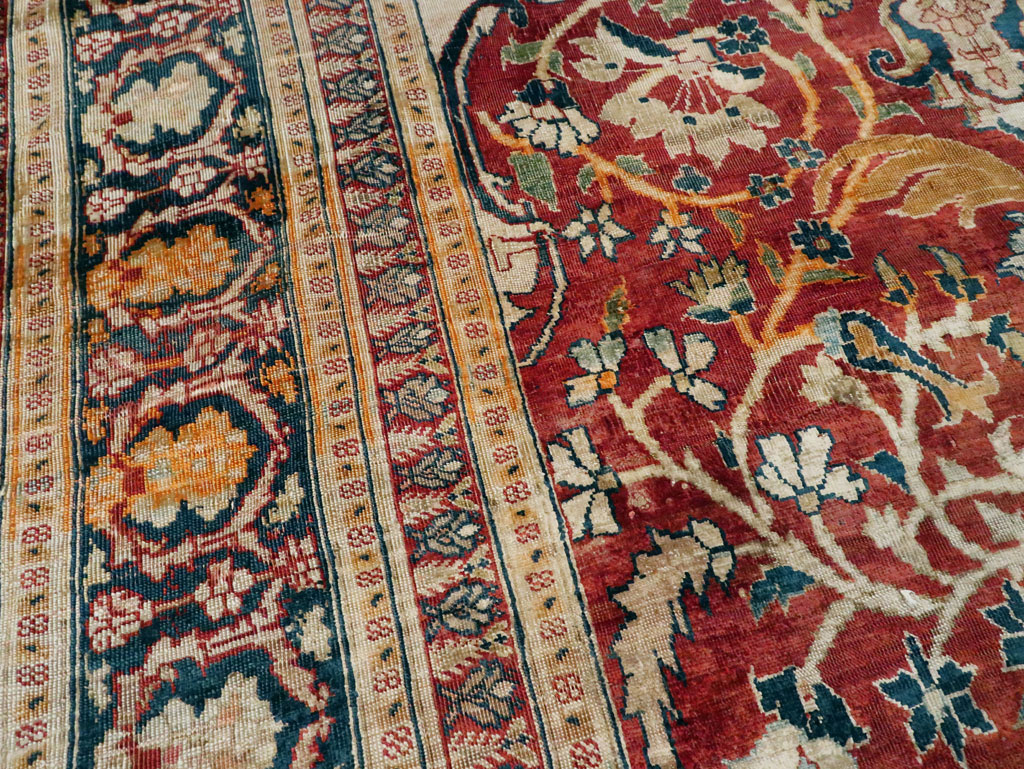 Antique Silk Persian Tabriz Rug, No.28906 - Gsblank