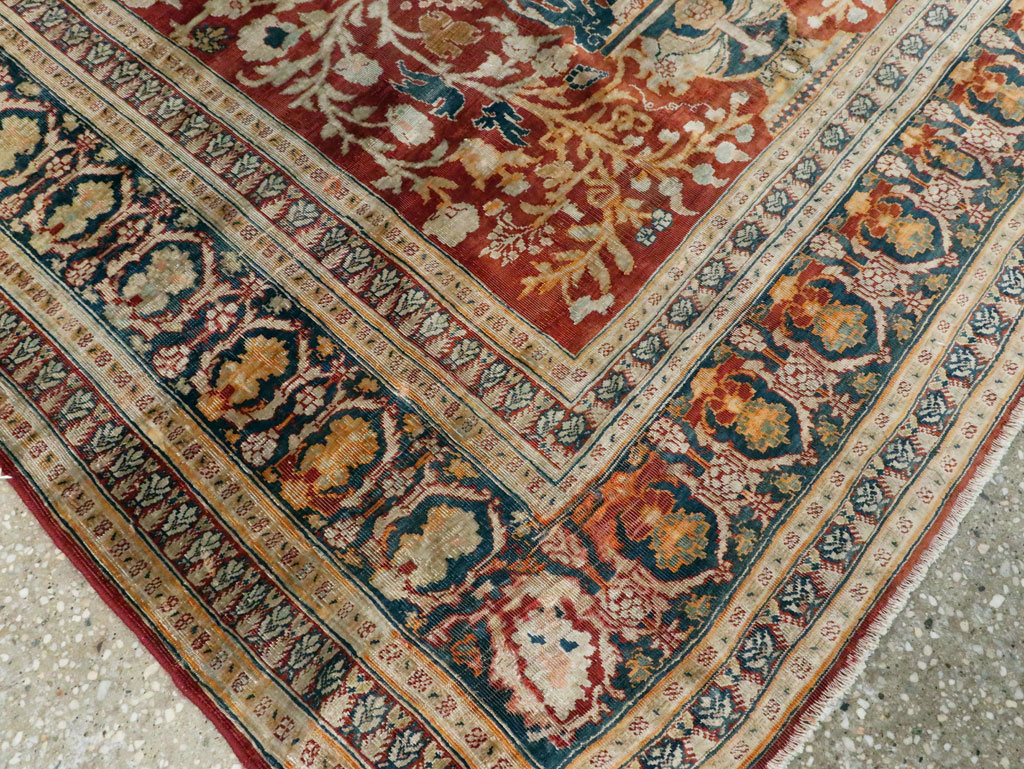 Antique Silk Persian Tabriz Rug, No.28906 - Gsblank