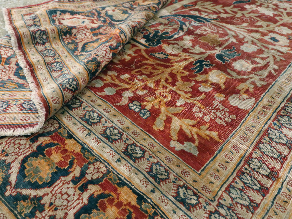 Antique Silk Persian Tabriz Rug, No.28906 - Gsblank