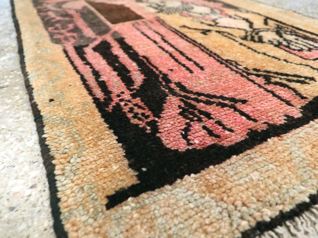 Vintage Turkish Pictorial Anatolian Throw Rug, No.28909 - Gsblank