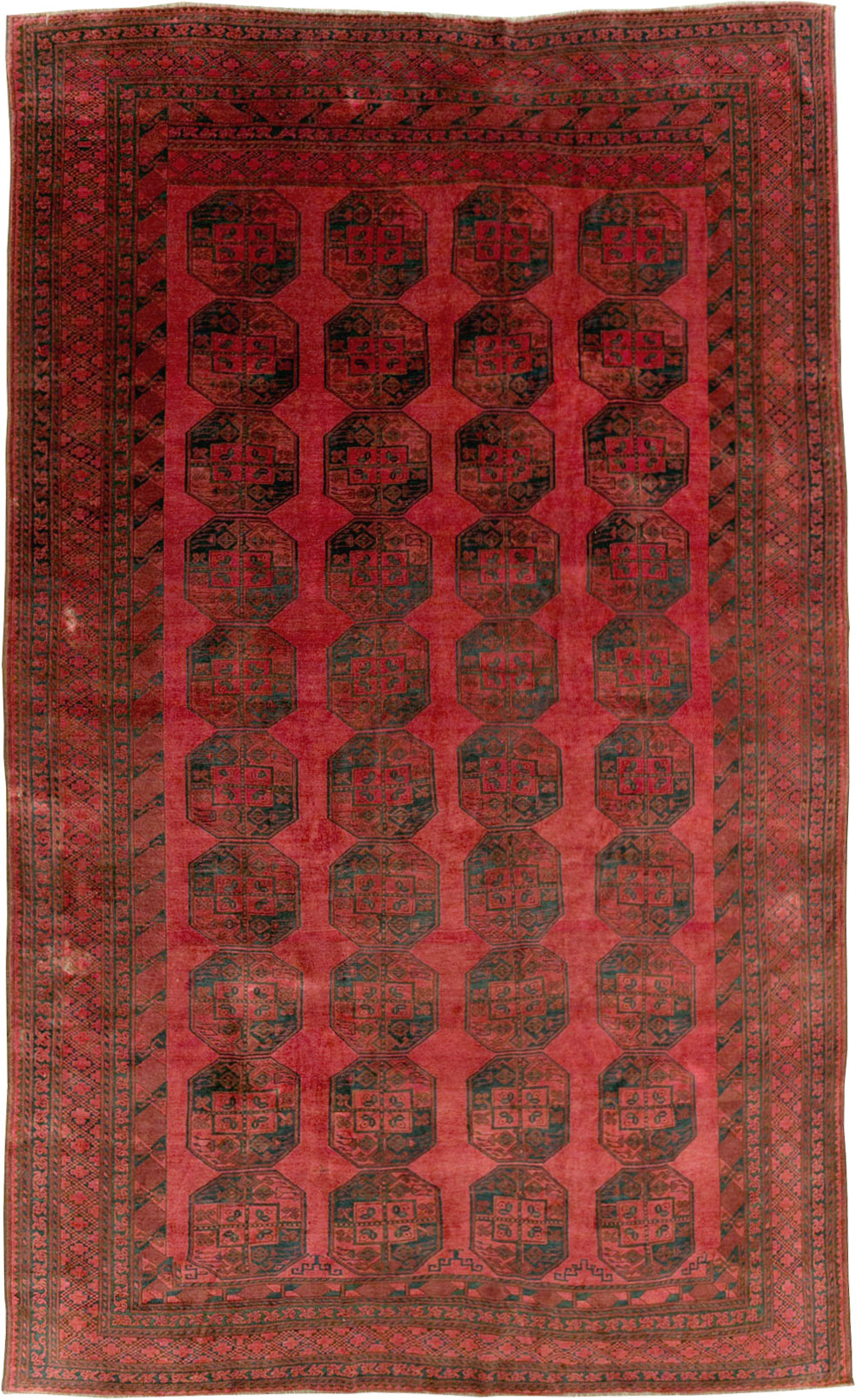 Vintage Central Asian Bokhara Large Room Size Carpet, No.28910 - Gsblank