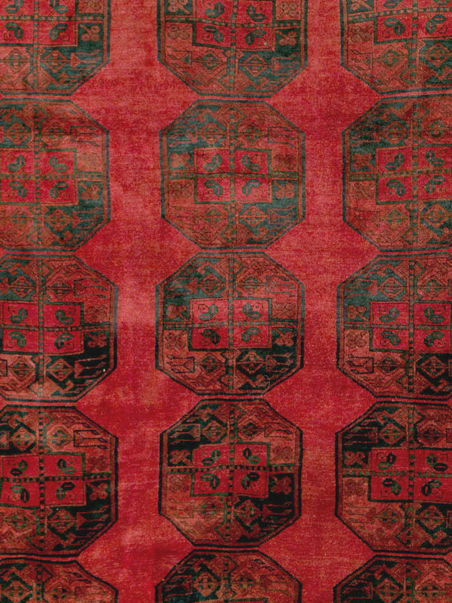 Vintage Central Asian Bokhara Large Room Size Carpet, No.28910 - Gsblank